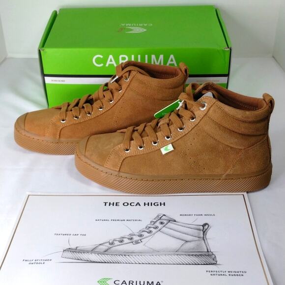 NIB Cariuma OCA High All Camel Suede Sneaker Unisex Men 7.5 Women 9 - Picture 4 of 7